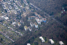Ortsteil Oststadt in Karlsruhe im Bundesland Baden-Württemberg, Deutschland von oben gesehen