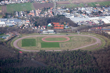 Herxheim bei Landau im Bundesland Rheinland-Pfalz, Deutschland aus der Drohnenperspektive