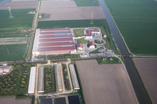 Codigoro(I-Emila-Romana) im Bundesland Ferrara, Italien von oben gesehen