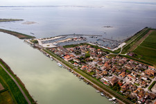 Dorfkern an den Fluß- Uferbereichen der Pomündung in Gorino in Emilia-Romagna in Goro im Bundesland Ferrara, Italien