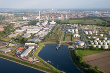 BASF Friesenheim im Ortsteil Neckarstadt-West in Mannheim im Bundesland Baden-Württemberg, Deutschland von oben