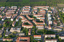 Schrägluftbild von Ortsteil Schönau in Mannheim im Bundesland Baden-Württemberg, Deutschland