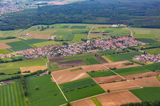 Luftbild von Ortsteil Rodau in Zwingenberg im Bundesland Hessen, Deutschland