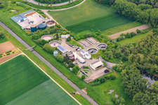 Luftbild von Kläranlage Lorsch und  Biogas Lorsch GmbH&Co.KG im Bundesland Hessen, Deutschland
