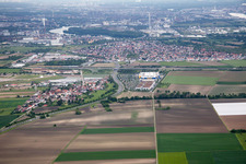 Luftbild von Scharhof, IKEA im Ortsteil Sandhofen in Mannheim im Bundesland Baden-Württemberg, Deutschland