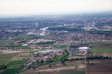 Schrägluftbild von Scharhof, IKEA im Ortsteil Sandhofen in Mannheim im Bundesland Baden-Württemberg, Deutschland