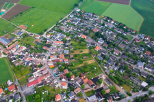 Schrägluftbild von Ortsteil Rodau in Zwingenberg im Bundesland Hessen, Deutschland