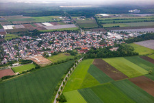 Lampertheim von Südosten im Bundesland Hessen, Deutschland