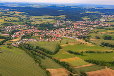 Ortsübersicht von Westen im Ortsteil Eichtersheim in Angelbachtal im Bundesland Baden-Württemberg, Deutschland