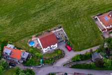 Ortsteil Brombach in Eberbach im Bundesland Baden-Württemberg, Deutschland aus der Vogelperspektive