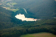 Luftbild von Marbach, Marbachstausee im Ortsteil Hetzbach in Oberzent im Bundesland Hessen, Deutschland