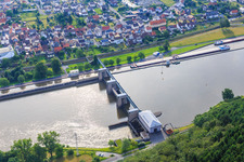 Wasserkraftwerk Faulbach und Mainschleuse Faulbach im Bundesland Bayern, Deutschland