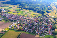 Ortsübersicht aus Nordosten in Zeiskam im Bundesland Rheinland-Pfalz, Deutschland