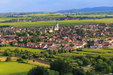 Ortsansicht aus Nordosten in Edesheim im Bundesland Rheinland-Pfalz, Deutschland von oben