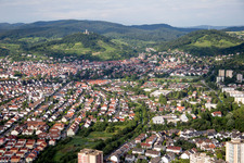 Ortsansicht der Straßen und Häuser der Wohngebiete in Heppenheim (Bergstraße) im Bundesland Hessen, Deutschland