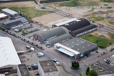 Luftbild von ALDI,Görtz, DM in Brühl im Bundesland Baden-Württemberg, Deutschland