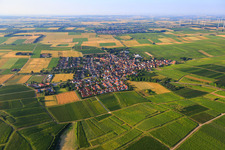 Dorfansicht aus Norden in Udenheim im Bundesland Rheinland-Pfalz, Deutschland