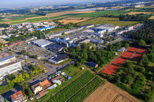 Luftaufnahme von Tennisplätze des TC Alsbach im Ortsteil Sandwiese in Alsbach-Hähnlein im Bundesland Hessen, Deutschland