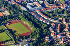 Helmut-Bantz-Stadion und Martinskirchweg in Speyer im Bundesland Rheinland-Pfalz, Deutschland
