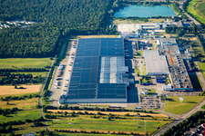 Gebäude und Produktionshallen auf dem Werksgelände Goodyear Dunlop Tires Germany an der Goodyearstraße in Philippsburg. Beteiligt ist: Goodyear Dunlop Tires Germany GmbH im Bundesland Baden-Württemberg, Deutschland