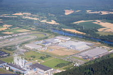 Wörth am Rhein, Industriegebiet Oberwald im Bundesland Rheinland-Pfalz, Deutschland aus der Luft betrachtet