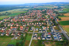 Neubaugebiet Im Holderbusch in Minfeld im Bundesland Rheinland-Pfalz, Deutschland aus der Luft