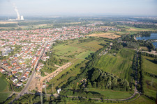 Luftaufnahme von Ortsteil Oberhausen in Oberhausen-Rheinhausen im Bundesland Baden-Württemberg, Deutschland