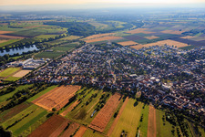Ortsansicht aus Südwesten in Altlußheim im Bundesland Baden-Württemberg, Deutschland