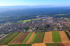 Stadtansicht aus Norden Am Wasserturm in Kandel im Bundesland Rheinland-Pfalz, Deutschland