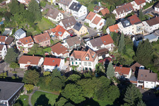 Ortsteil Hohenwettersbach in Karlsruhe im Bundesland Baden-Württemberg, Deutschland vom Flugzeug aus