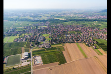 Ortsansicht der Straßen und Häuser der Wohngebiete in Scherwiller in Grand Est im Bundesland Bas-Rhin, Frankreich