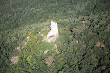 Schrägluftbild von Scherwiller, L'Ortenbourg im Bundesland Bas-Rhin, Frankreich