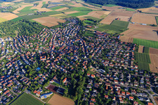 Ortsübersicht aus Nordwesten in Erdmannhausen im Bundesland Baden-Württemberg, Deutschland