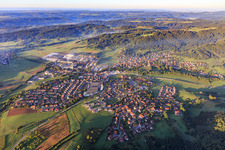 Ortsübersicht aus Norden mit Binderholz Oberrot | Baruth GmbH im Bundesland Baden-Württemberg, Deutschland