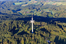 Fermeldeturm Hohebrach im Wald im Ortsteil Trauzenbach in Großerlach im Bundesland Baden-Württemberg, Deutschland
