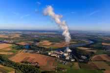 Luftbild von AKW/Kernkraftwerk Neckarwestheim der EnBW Kernkraft GmbH aus Osten im Bundesland Baden-Württemberg, Deutschland