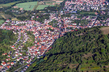 Ortsteil Obergrombach in Bruchsal im Bundesland Baden-Württemberg, Deutschland von oben gesehen