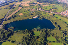 Baggersee und Naherholungsgebiet Johanneswiesen Jockgrim von Norden im Bundesland Rheinland-Pfalz, Deutschland
