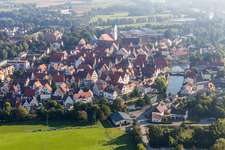 Ortskern am Uferbereich der Donau - Flußverlaufes in Riedlingen im Bundesland Baden-Württemberg, Deutschland