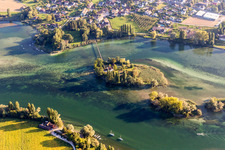 Insel Werd am Ufer des Flußverlaufes des Rhein in Stein am Rhein im Kanton Schaffhausen in Eschenz im Bundesland Thurgau, Schweiz