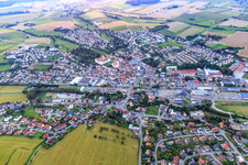 Luftbild von Ortsansicht aus Südosten in Meßkirch im Bundesland Baden-Württemberg, Deutschland