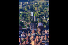 Landwirtschaftliche Hallen am Hintergraben in Kandel im Bundesland Rheinland-Pfalz, Deutschland vom Flugzeug aus