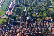 Drohnenaufname von Landwirtschaftliche Hallen am Hintergraben in Kandel im Bundesland Rheinland-Pfalz, Deutschland