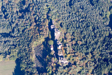 Dahn im Bundesland Rheinland-Pfalz, Deutschland aus der Drohnenperspektive