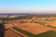 Ortsansicht aus Südwesten in Steinweiler im Bundesland Rheinland-Pfalz, Deutschland von oben