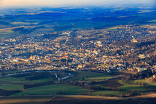 Stadtansicht aus Südosten im Ortsteil Reichenberg in Pfarrkirchen im Bundesland Bayern, Deutschland
