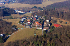 Dorfansicht aus Südwesten im Ortsteil Ober-Beerbach in Seeheim-Jugenheim im Bundesland Hessen, Deutschland