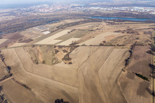 Insel Flotzgrün mit BASF Deponie im Ortsteil Mechtersheim in Römerberg im Bundesland Rheinland-Pfalz, Deutschland