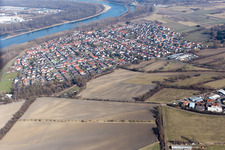 Luftaufnahme von Ortsteil Rheinhausen in Oberhausen-Rheinhausen im Bundesland Baden-Württemberg, Deutschland