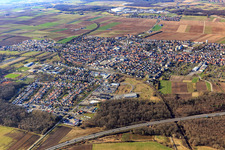 Stadtübersicht aus Südosten in Kandel im Bundesland Rheinland-Pfalz, Deutschland aus der Luft